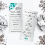 Boho Aqua Roses on Silver Wedding  Program<br><div class="desc">Dive into the beauty of our Boho Aqua Roses on Silver Wedding Program. Immerse your guests in the elegant ambiance of silver and aqua, as this program card is the perfect blend of sophistication and charm. Outlined with the elegance of a silver canvas, the card's stunning aqua roses steal the...</div>