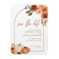 Boho Arch Autumn Pumpkin Terracotta Save The Date