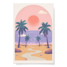 Boho Arch Beach Sunset Palm Minimal