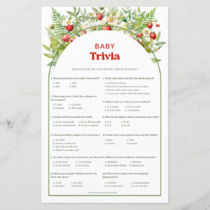 Boho Arch Berry Sweet Strawberry Baby Trivia game