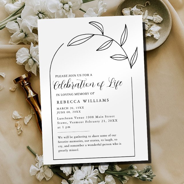 Boho Arch Celebration of Life  Invitation (Creator Uploaded)