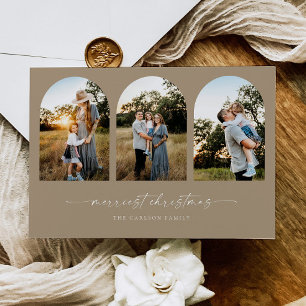 Boho Arch Christmas Holiday Greeting Photo Card