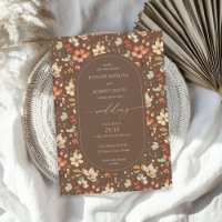 Boho Arch Fall terracotta brown rusty wildflowers