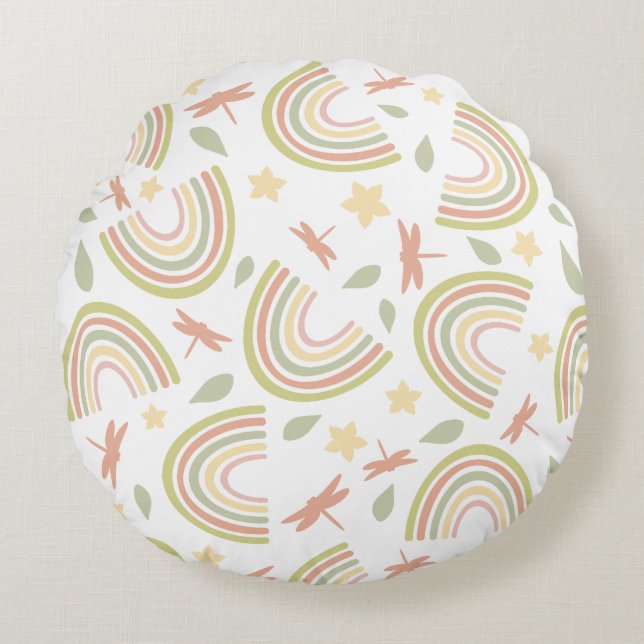 Boho Arch Geometric Pattern Round Cushion (Front)