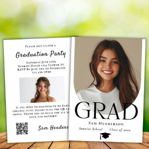 Boho Arch Graduation College Fund QR Code Invitation
