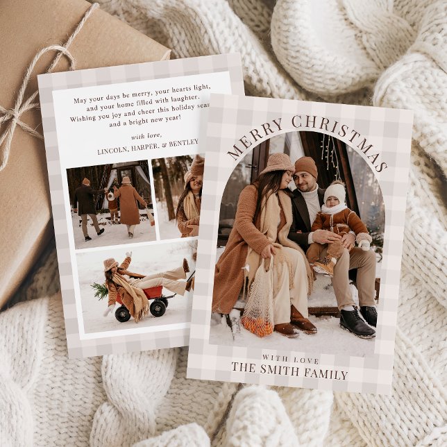 Boho Arch Holiday Photo Card, Merry Christmas Card (Creator Uploaded)