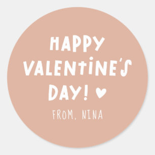Boho Arch Kids Classroom Valentine's Day Classic Round Sticker