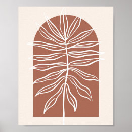 Boho Arch Oversized Botanical Leaf 3 Poster