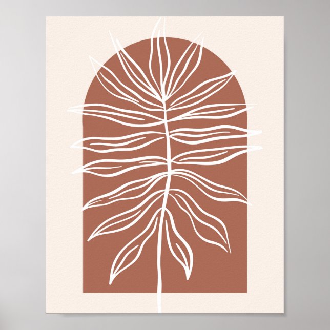 Boho Arch Oversized Botanical Leaf 3 Poster (Front)