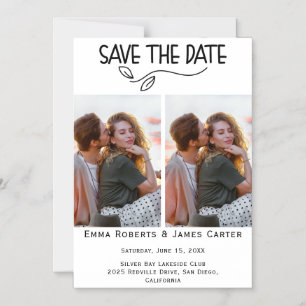 Boho Arch Photo Collage Save the Date Magnetic Invitation