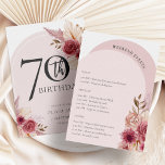 Boho Arch Pink Flowers Weekend Birthday Itinerary Invitation<br><div class="desc">Boho Arch Pink Flowers Weekend Birthday Itinerary Invitation</div>