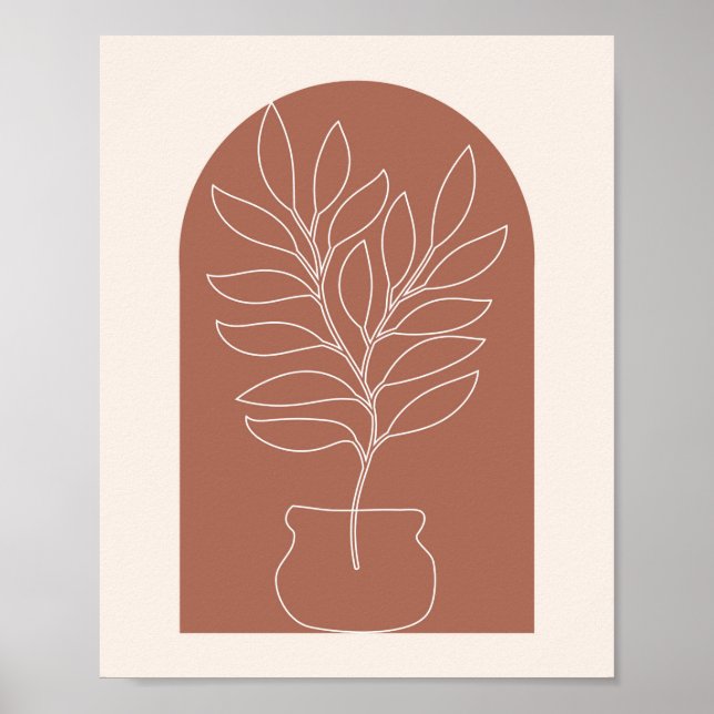 Boho Arch Plant Outline 2 Poster (Front)