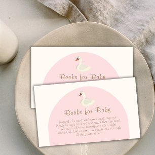 Boho Arch Princess Swan Books For Baby Shower  Enclosure Card