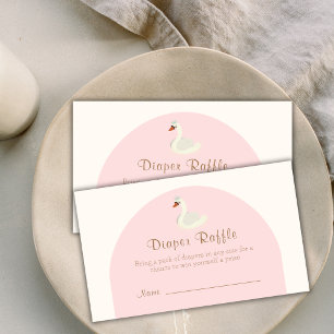 Boho Arch Princess Swan Diaper Raffle Baby Shower  Enclosure Card