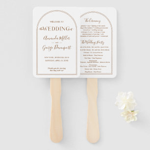 BOHO Arches terracotta wedding program fan