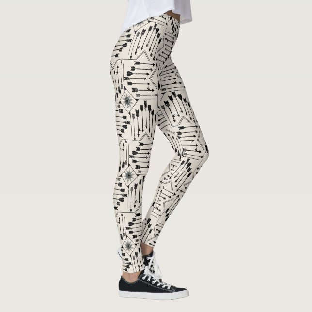 Boho Arrows and Sun V12 ID748 Leggings (Right)