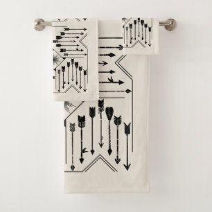 Boho Arrows and Sun V12 Sq ID748 Bath Towel Set