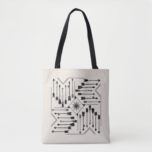 Boho Arrows and Sun V12 Sq ID748 Tote Bag (Front)
