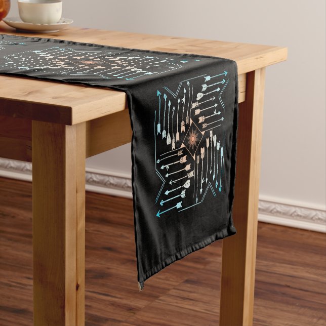 Boho Arrows and Sun V1 ID748 Short Table Runner (In Situ)