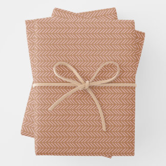 Boho Arrows Clay Brown and Pink Wrapping Paper 