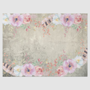Boho Art Feathers and Flowers - Decoupage Tissue Paper
