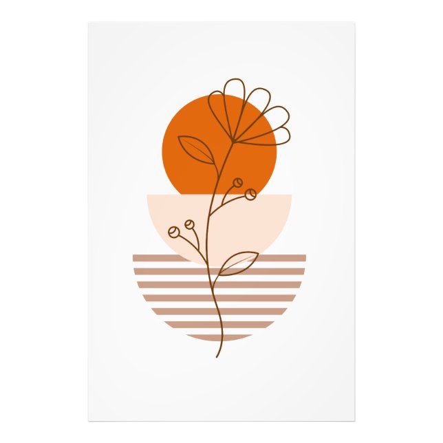 Boho art flower at sunset photo print (Front)