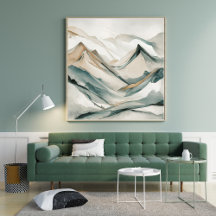 boho art Minimalist landscape mountains