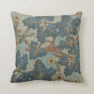 Boho, Art Nouveau Floral, Cotton Throw Pillow