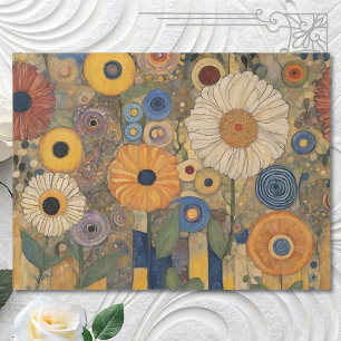 Boho Art Nouveau Wildflower Garden Tissue Paper