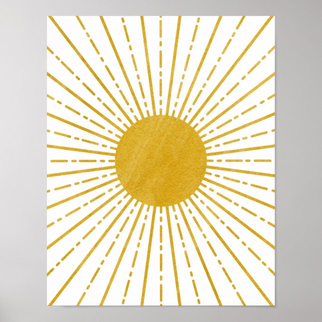 Boho Art Poster, Boho Wall Art, Sun Wall Art (Front)