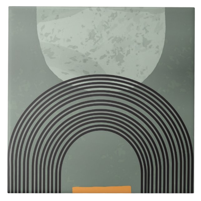 Boho art rainbow ceramic tile (Front)