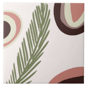 Boho Art Tropical Rainbow Natural Ceramic Tile