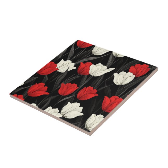 Boho Art Tulip Ceramic Tiles  For Indoor Flooring (Side)