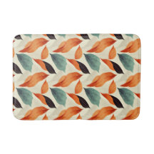 Boho artistic orange blue black leaves