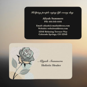 Boho Artistic Rose Meditative Business Card