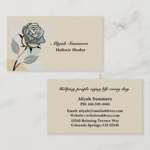 Boho Artistic Rose Meditative Business Card