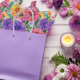 Boho Aster Flowers Floral Tissue Paper