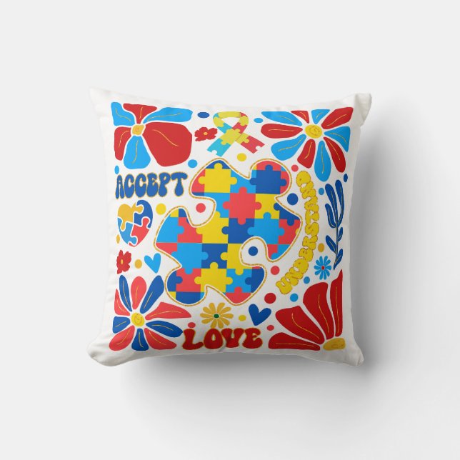 Boho Autism Awareness Cushion (Front)