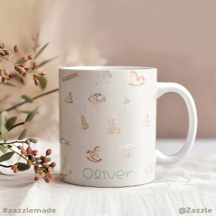 Boho Autumn Baby Shower Personalized  Large Coffee Mug