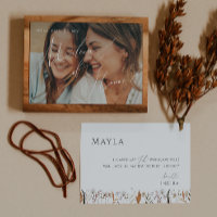 Boho Autumn Faded Photo Matron of Honour Card
