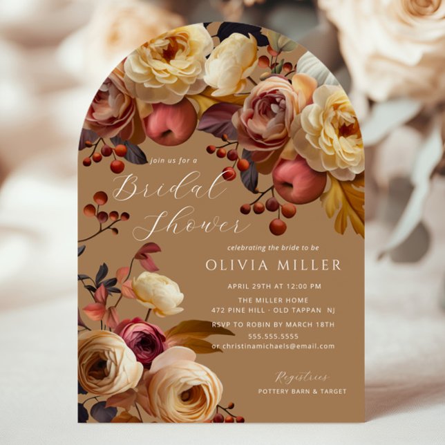 Boho Autumn Floral Bridal Shower  Invitation (Creator Uploaded)