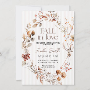 Boho Autumn Floral Bridal shower Invitation