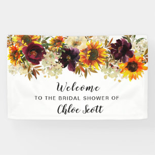 Boho Autumn Floral Bridal Shower Welcome Banner