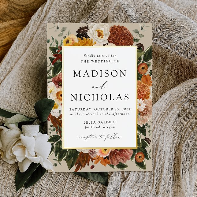Boho Autumn Floral Frame Wedding (Creator Uploaded)