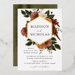 Boho Autumn Floral Frame Wedding