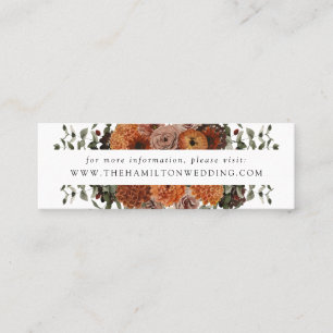 Boho Autumn Floral Wedding Website Cards