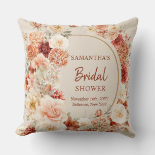 Boho autumn garden spices orange beige rust cushion