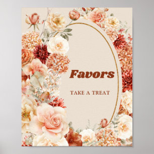 Boho autumn garden spices orange beige rust favour poster