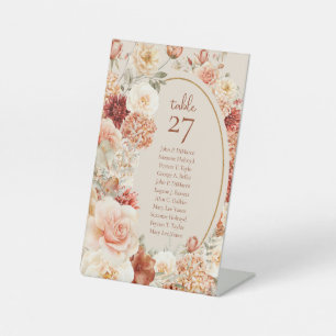 Boho autumn garden spices orange beige rust pedestal sign