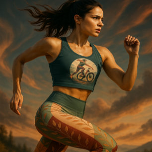 Boho Autumn Leaves Striped Capri Leggings